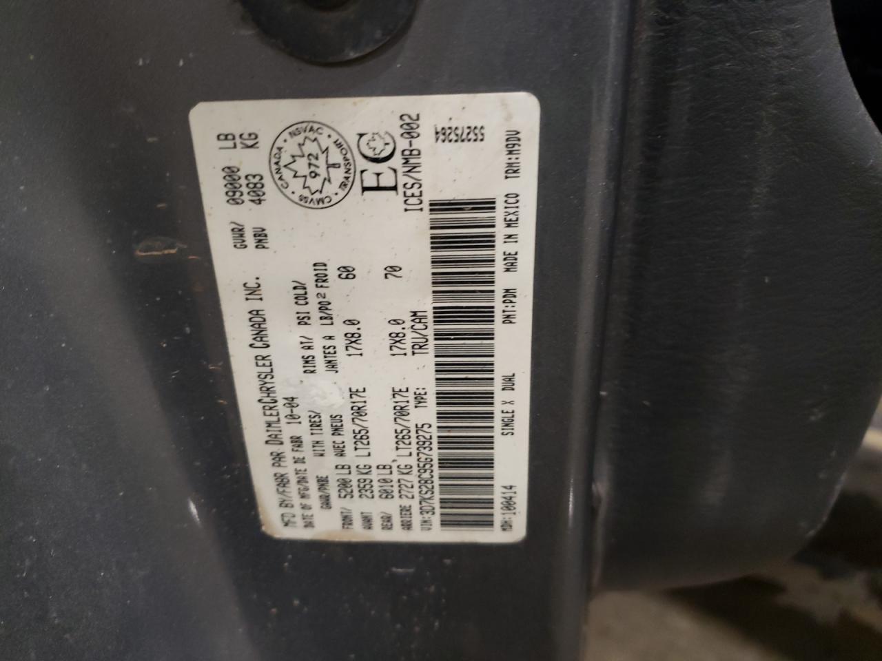 2005 DODGE RAM 2500