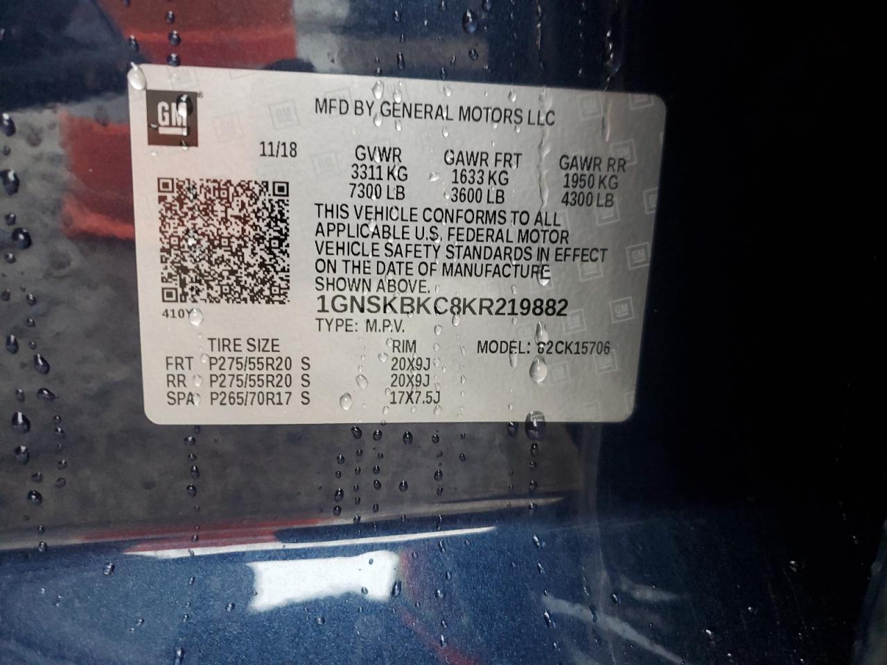 2019 CHEVROLET TAHOE