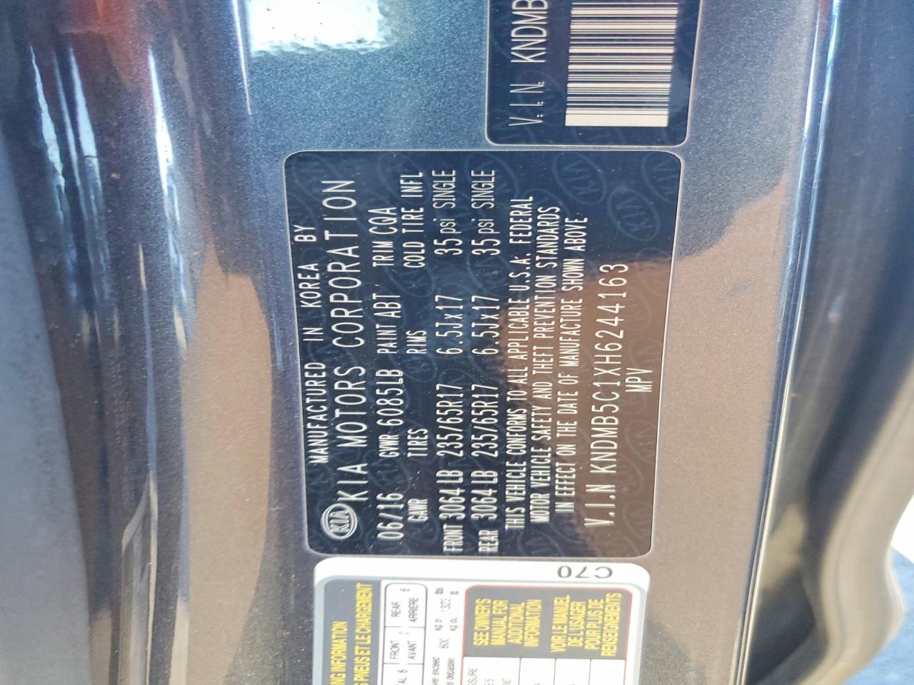 2017 KIA SEDONA