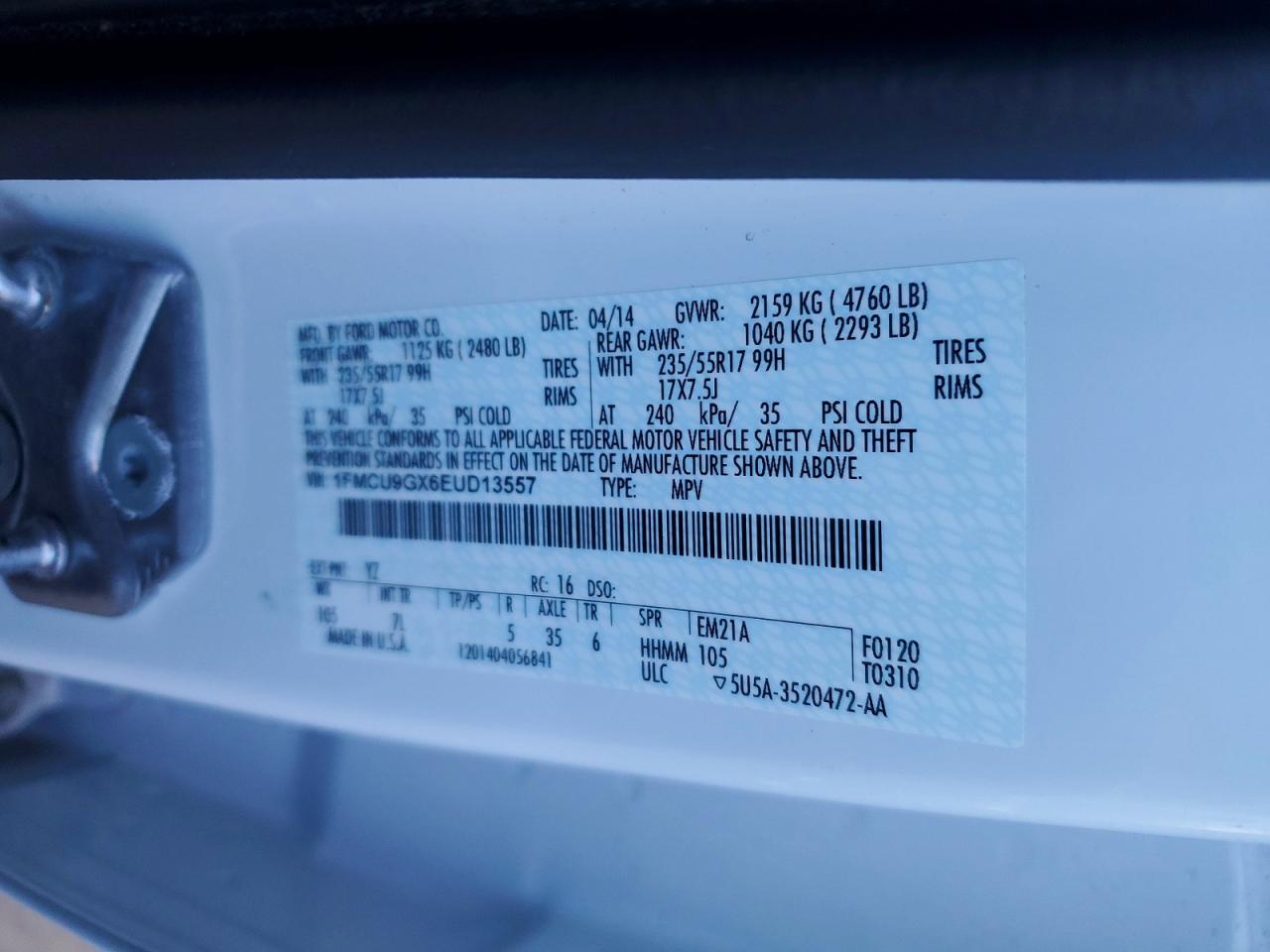 2014 FORD ESCAPE