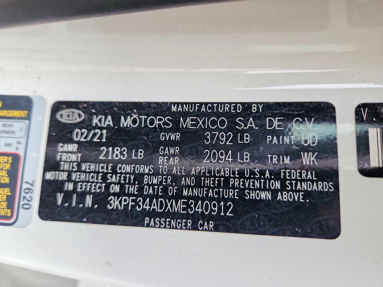 2021 KIA FORTE