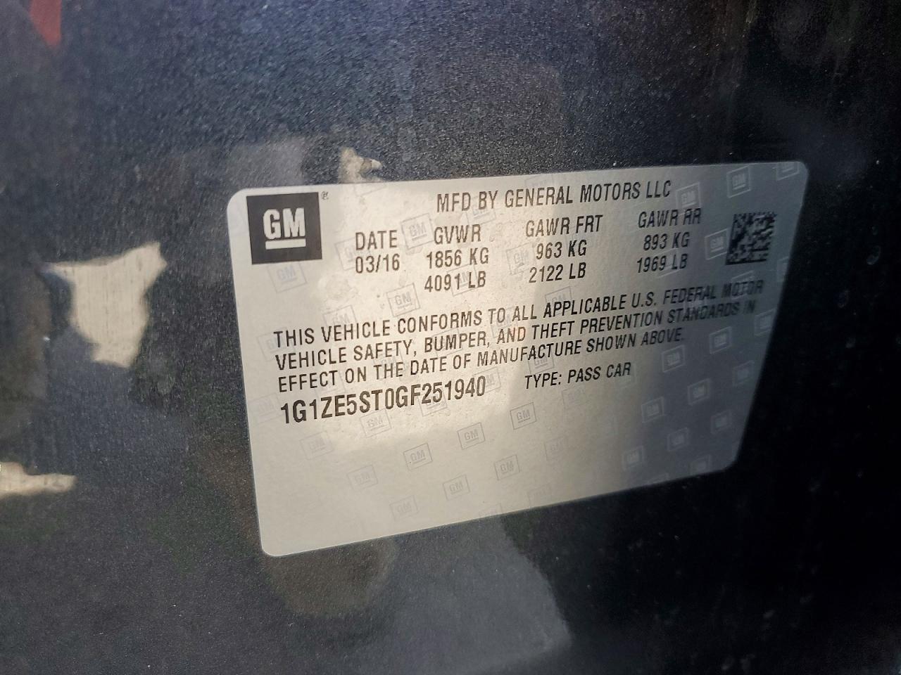2016 CHEVROLET MALIBU