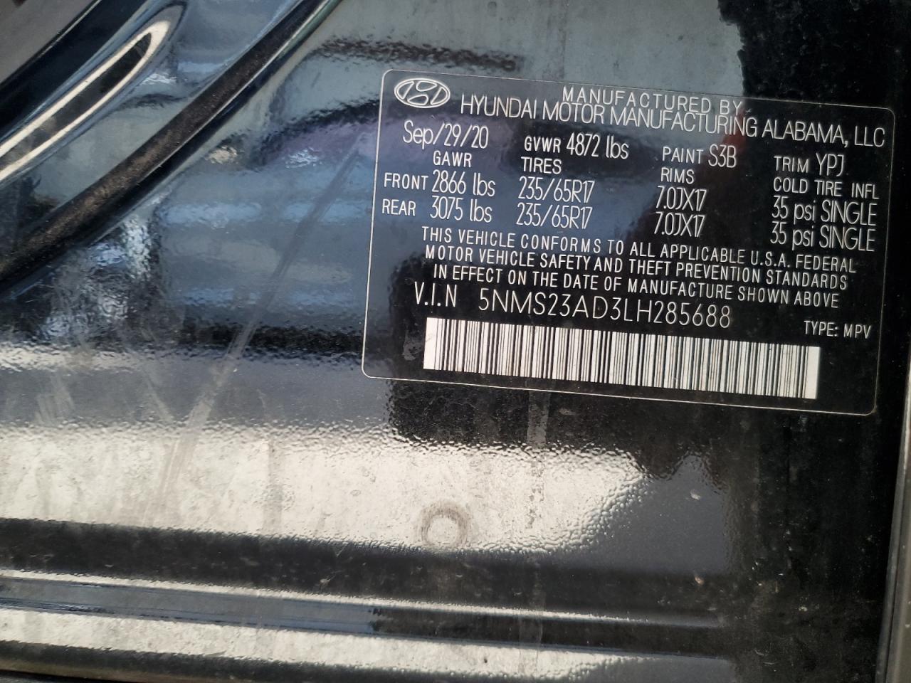 2020 HYUNDAI SANTA FE