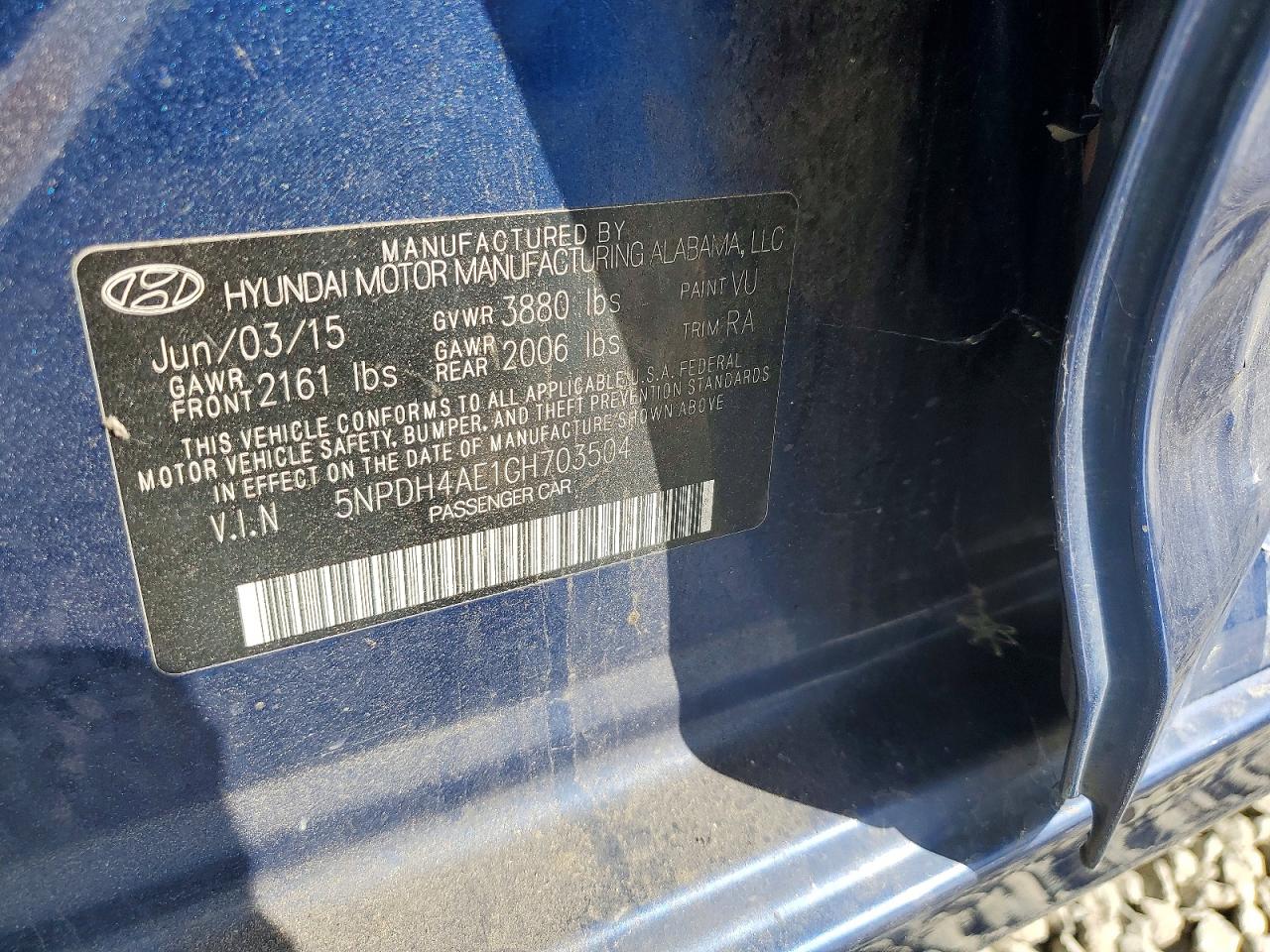 2016 HYUNDAI ELANTRA