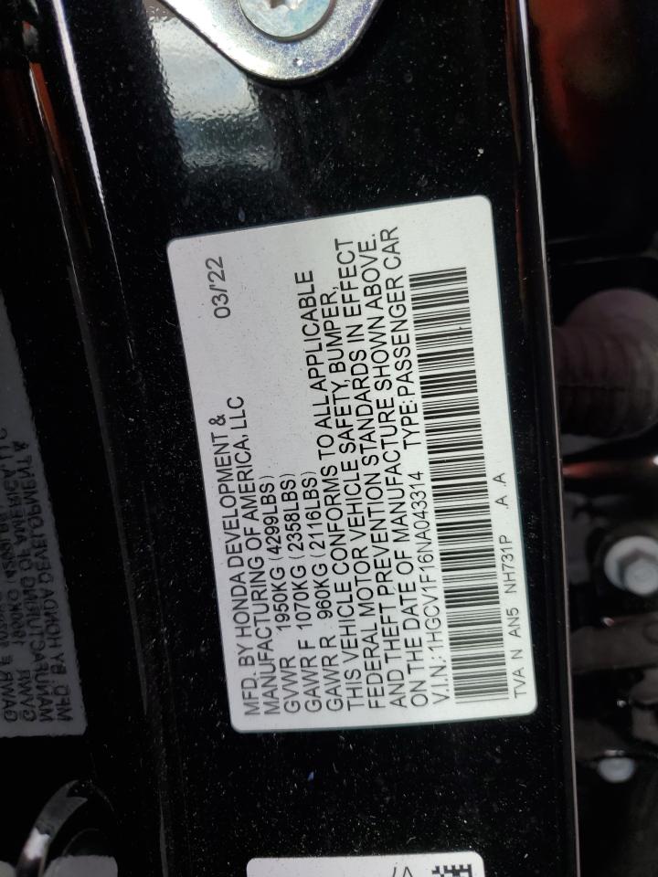 2022 HONDA ACCORD