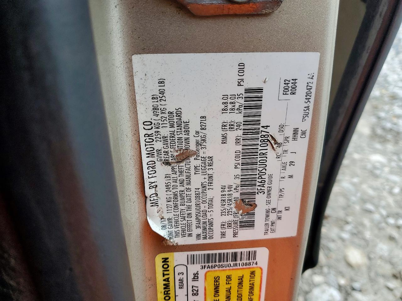 2018 FORD FUSION