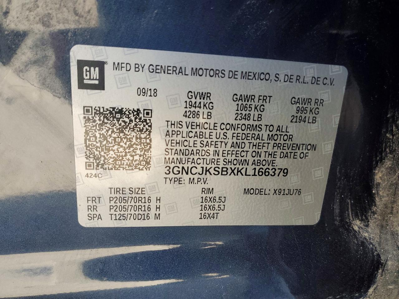 2019 CHEVROLET TRAX