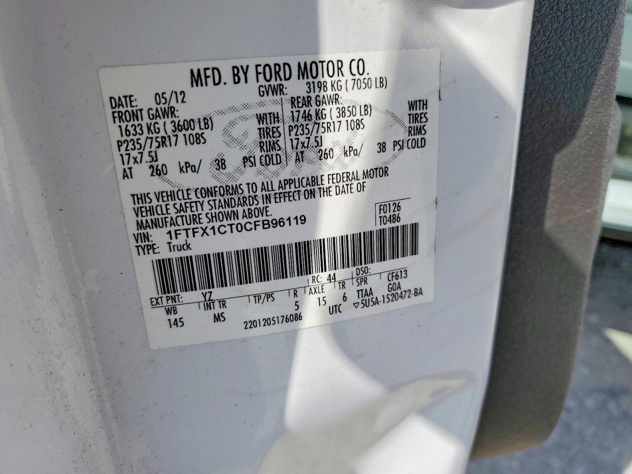 2012 FORD F150