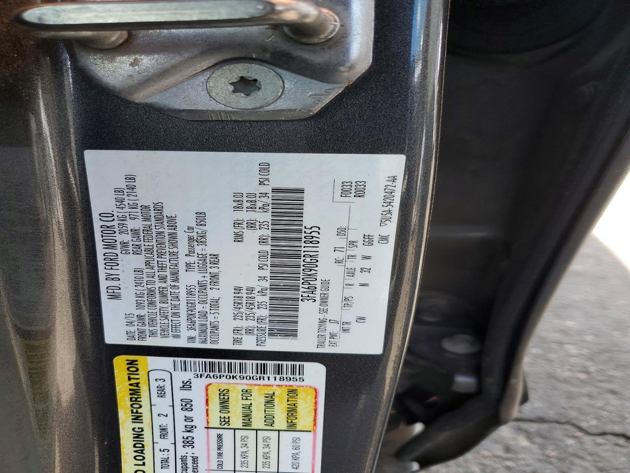 2016 FORD FUSION