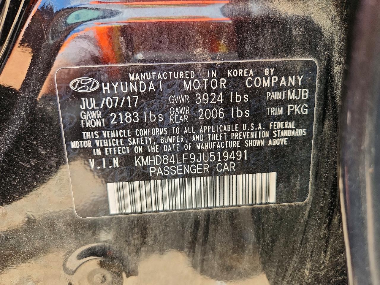 2018 HYUNDAI ELANTRA