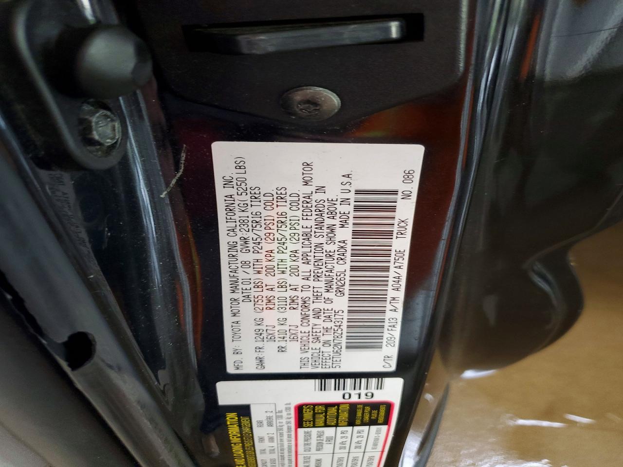 2008 TOYOTA TACOMA
