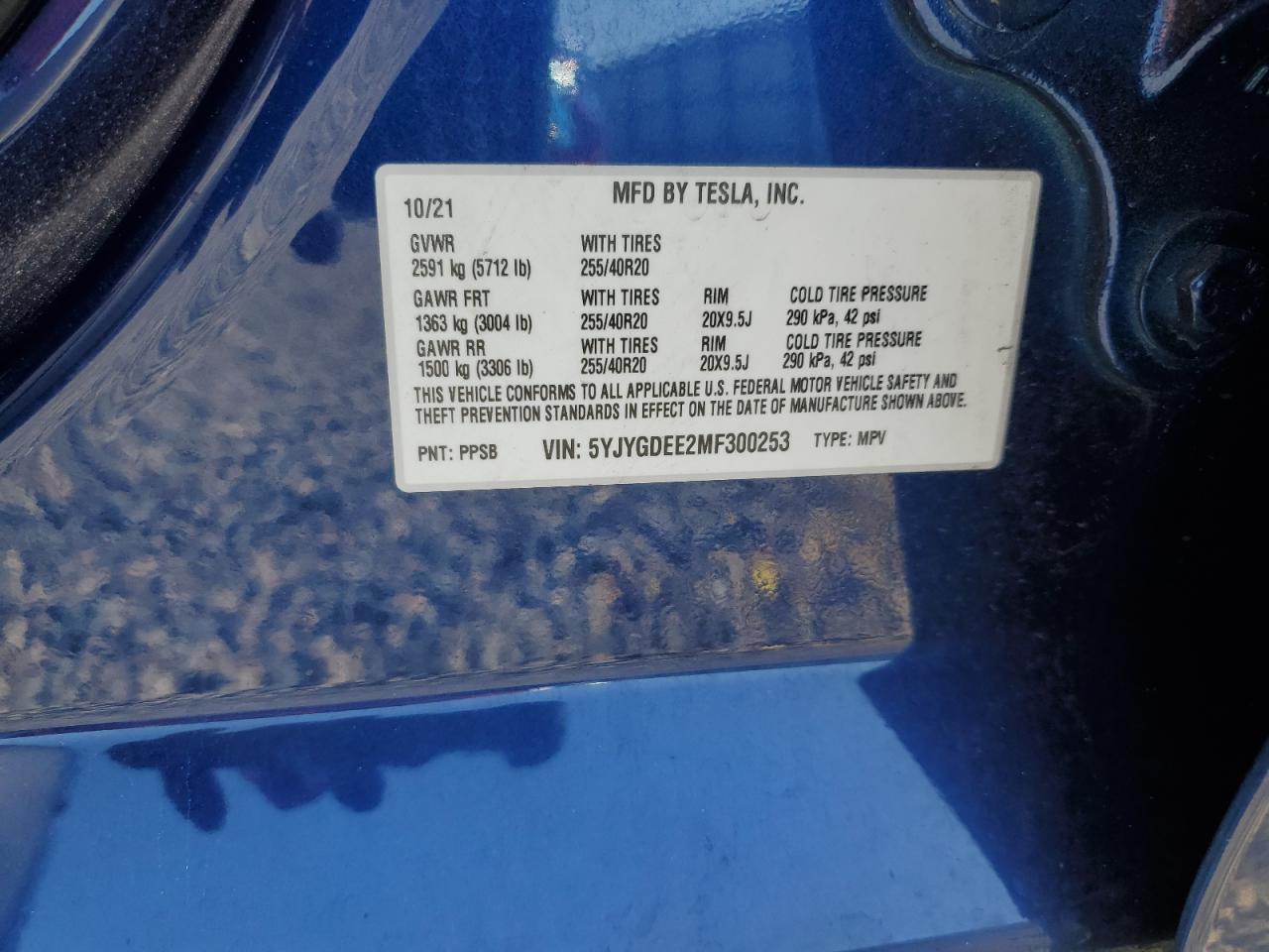 2021 TESLA MODEL Y