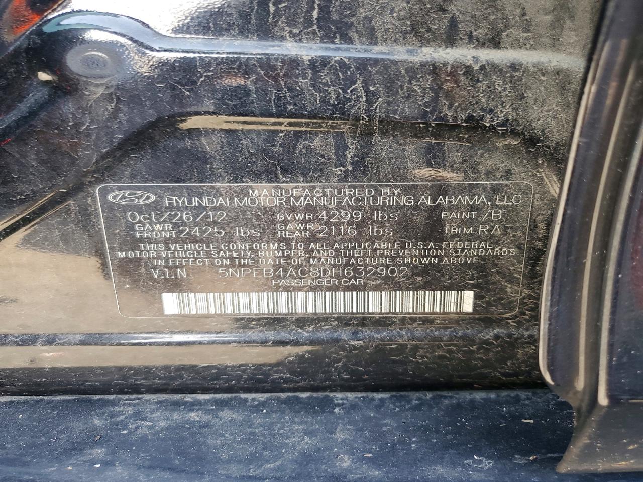 2013 HYUNDAI SONATA