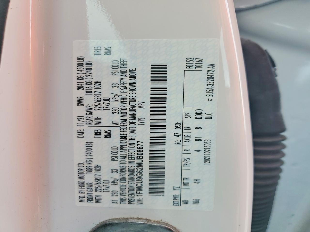 2021 FORD ESCAPE