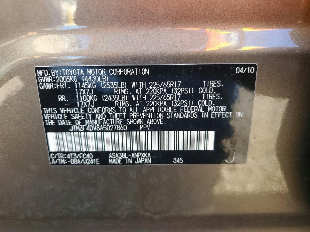 2010 TOYOTA RAV4