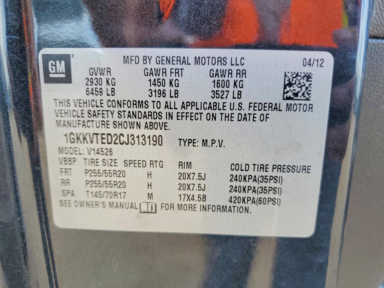 2012 GMC ACADIA DEN
