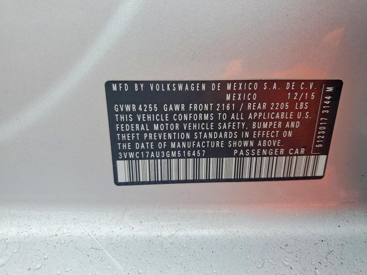 2016 VOLKSWAGEN GOLF