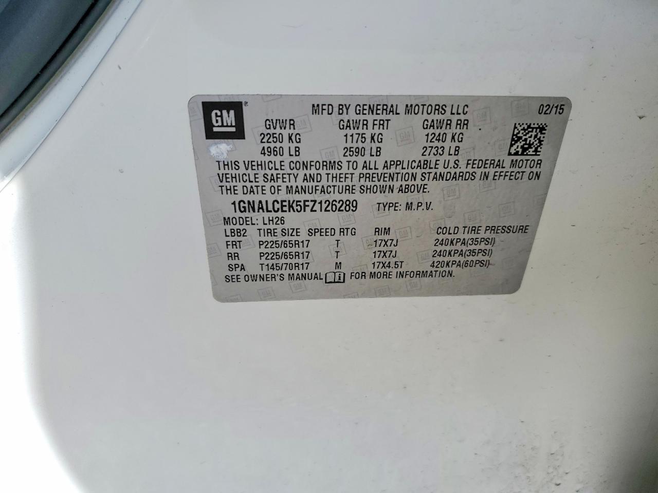 2015 CHEVROLET EQUINOX