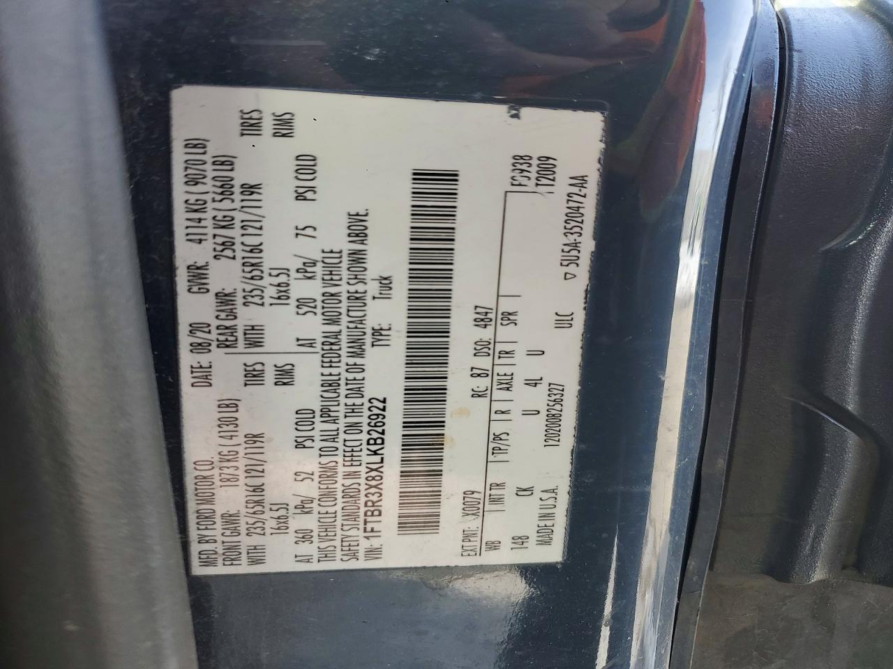 2020 FORD TRANSIT