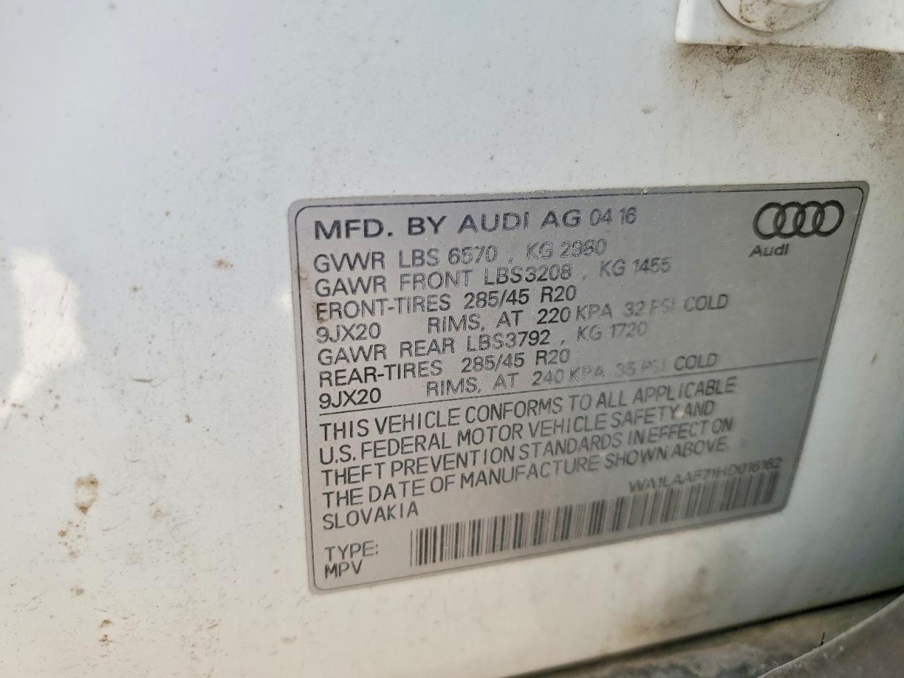 2017 AUDI Q7