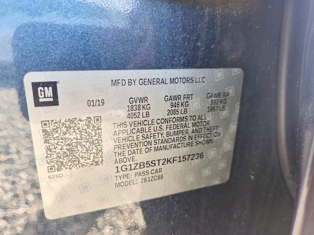 2019 CHEVROLET MALIBU