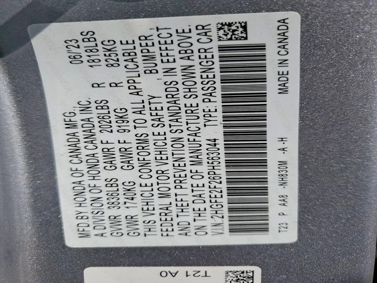 2023 HONDA CIVIC