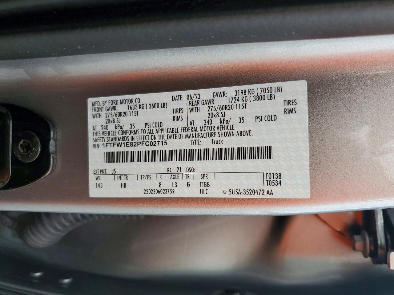 2023 FORD F150