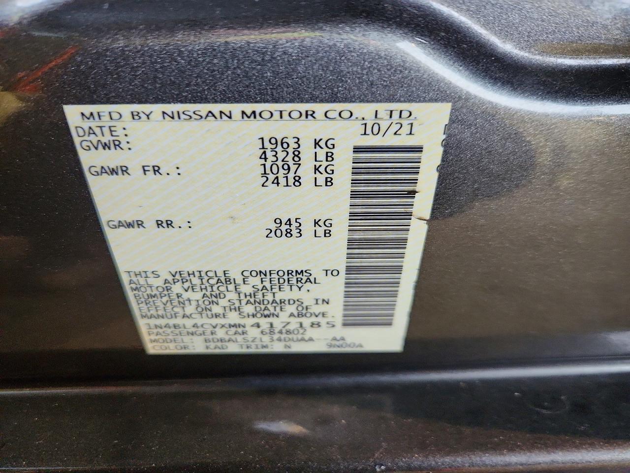 2021 NISSAN ALTIMA