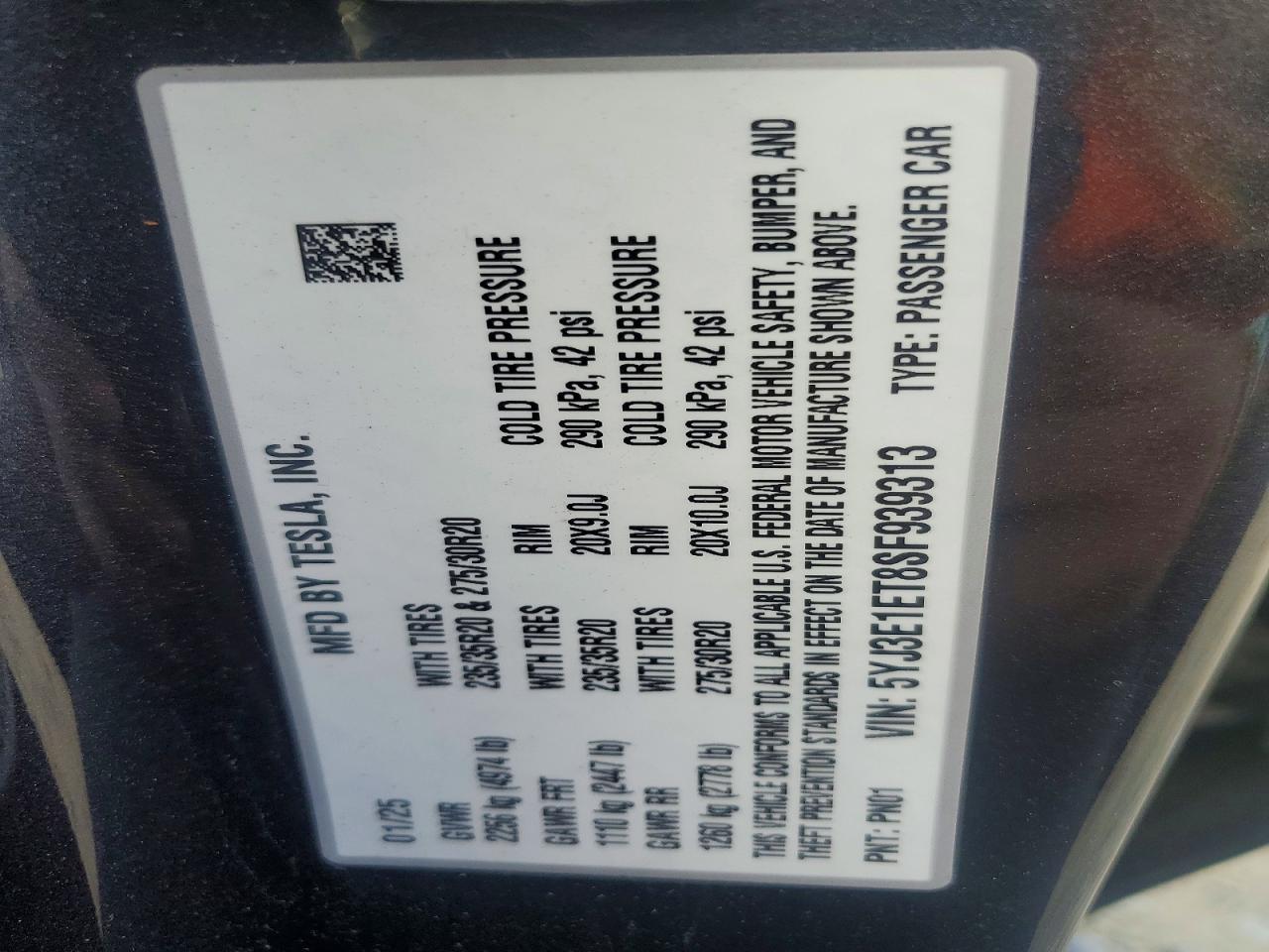 2025 TESLA MODEL 3