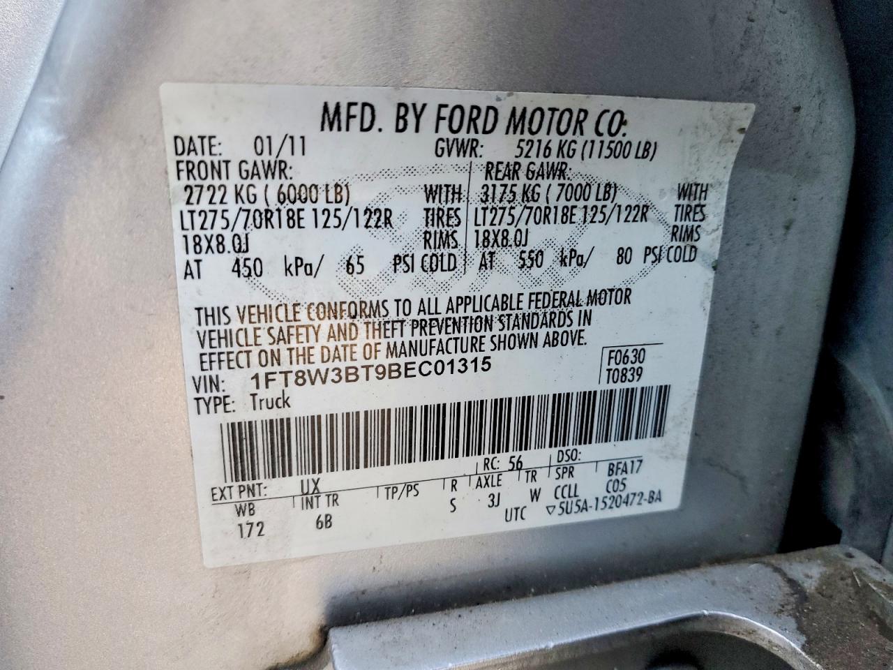 2011 FORD F350