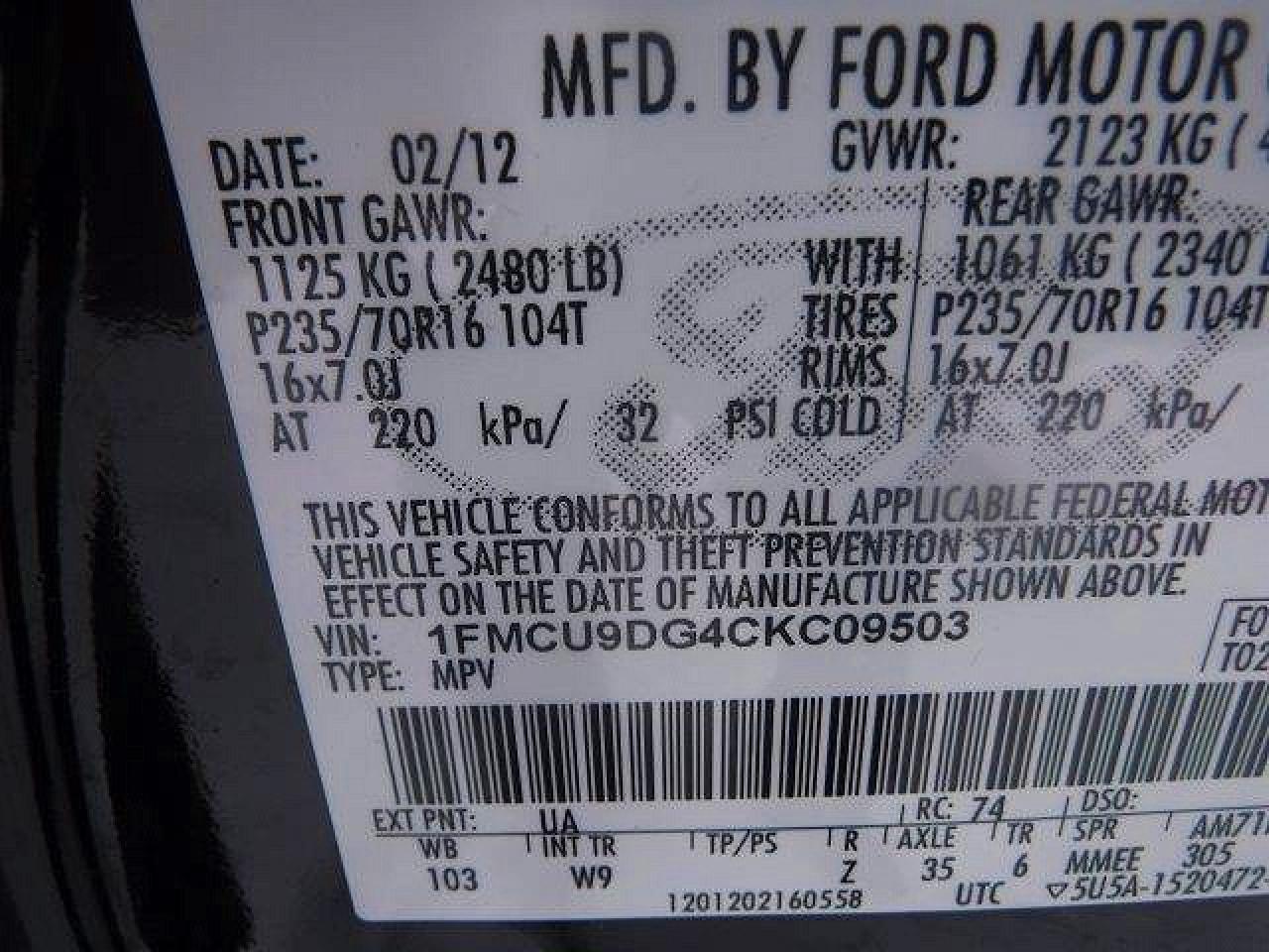 2012 FORD ESCAPE