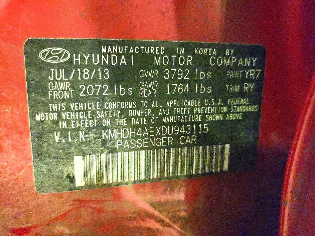 2013 HYUN ELANTRA