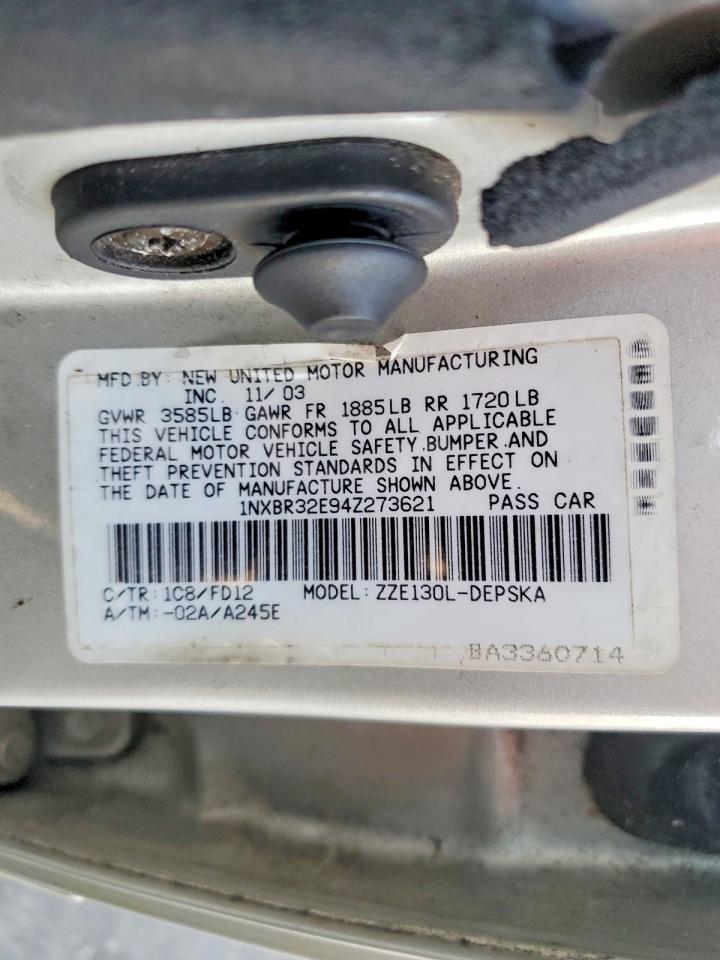 2004 TOYOTA COROLLA
