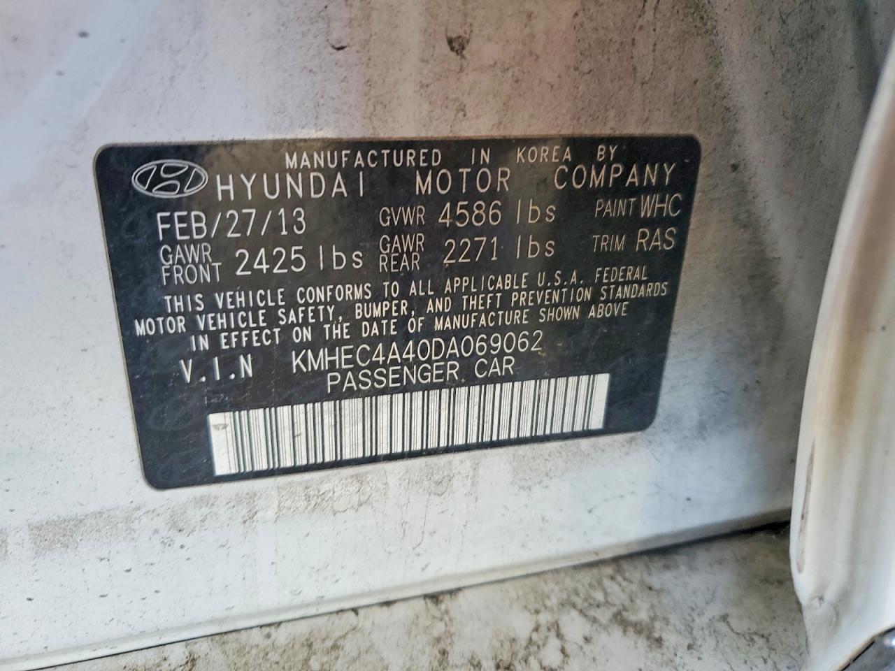 2013 HYUNDAI SONATA