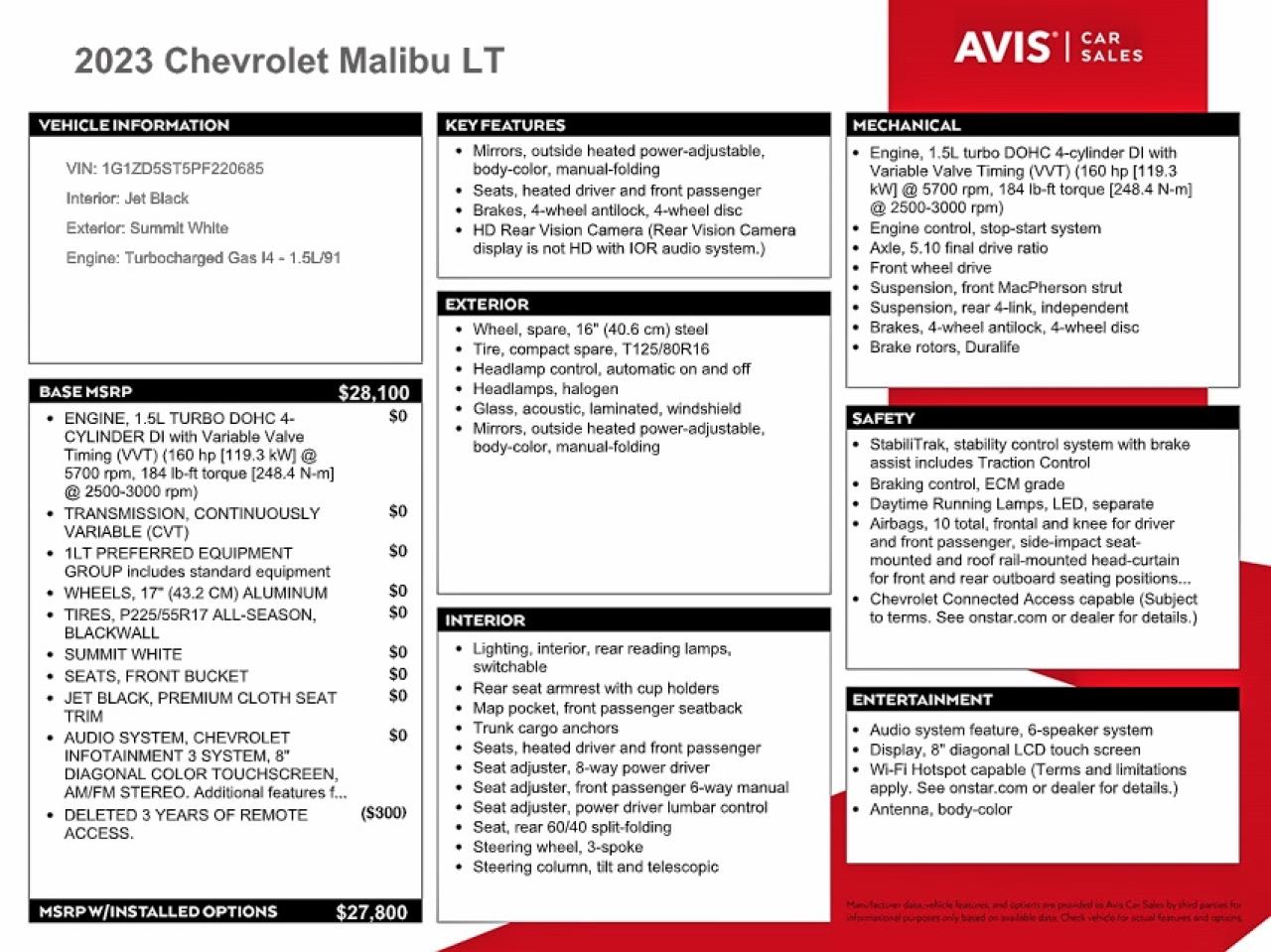 2023 CHEVROLET MALIBU