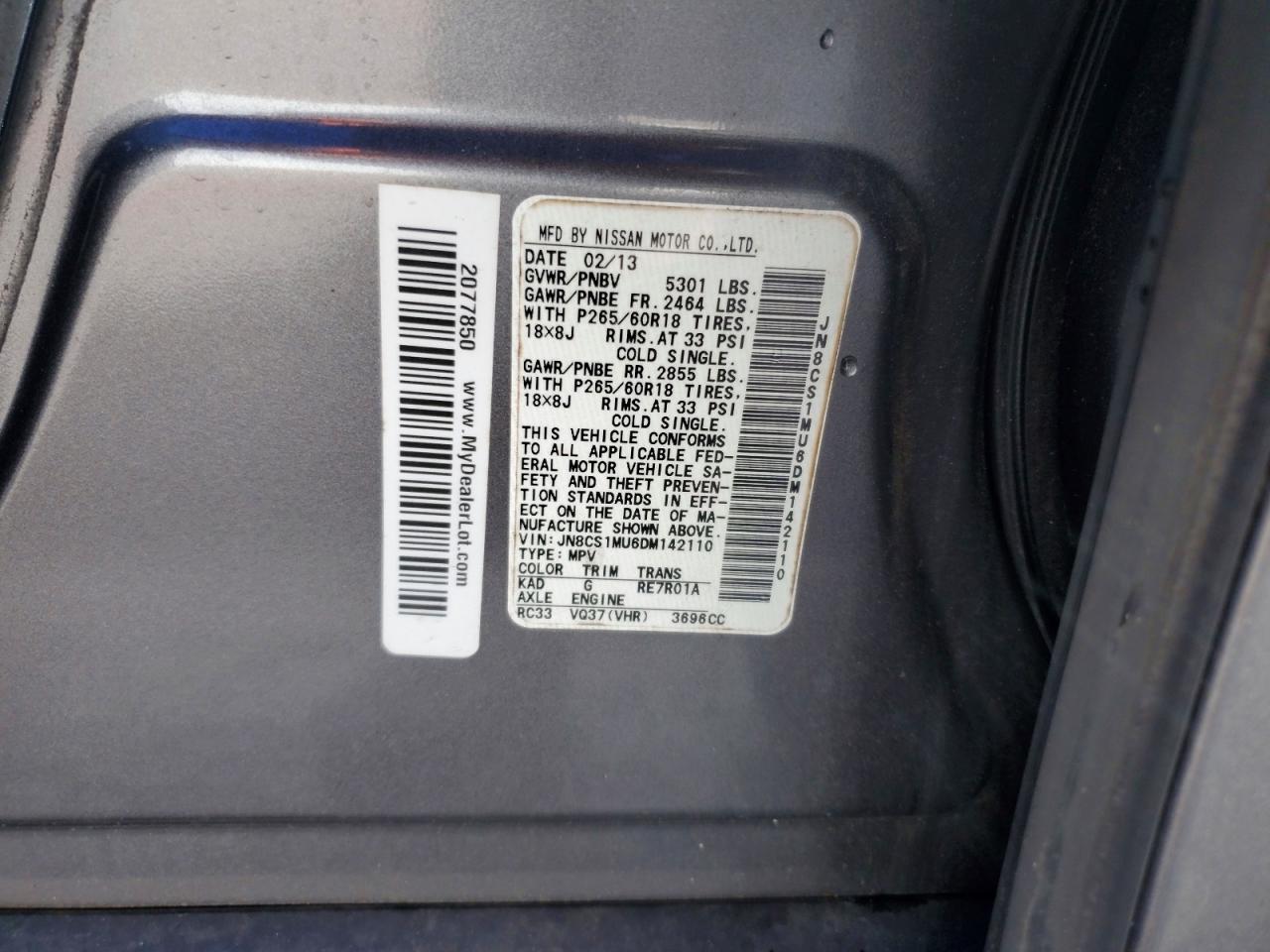 2013 INFINITI FX37