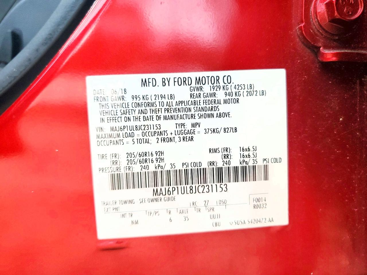 2018 FORD ECOSPORT