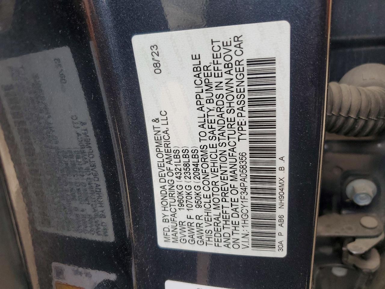 2023 HONDA ACCORD