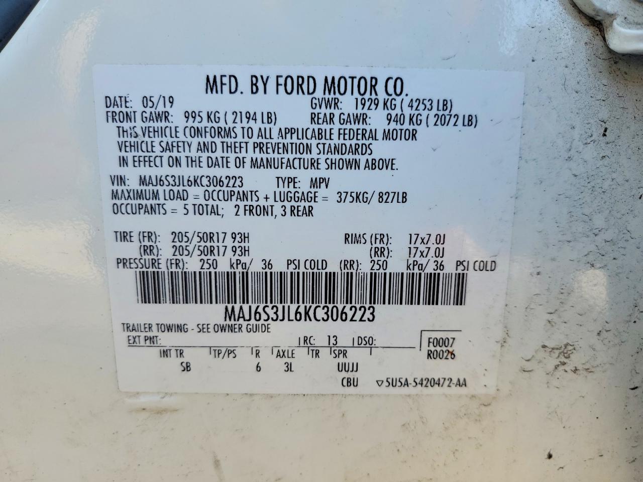 2019 FORD ECOSPORT