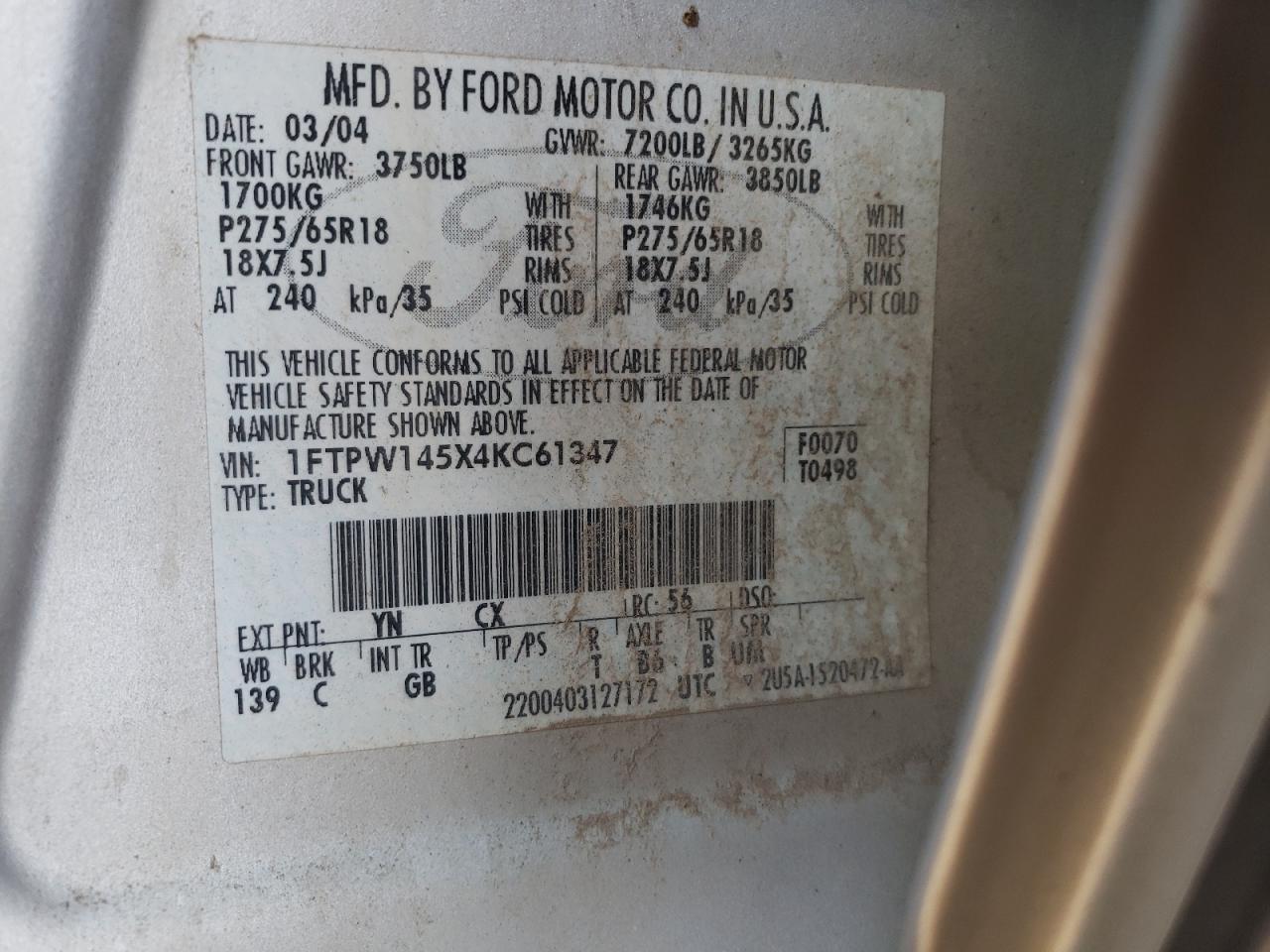 2004 FORD F150