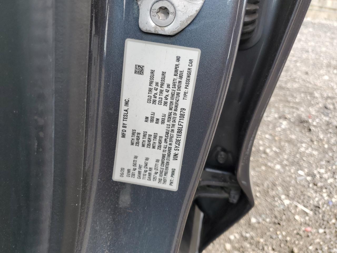 2020 TESLA MODEL 3
