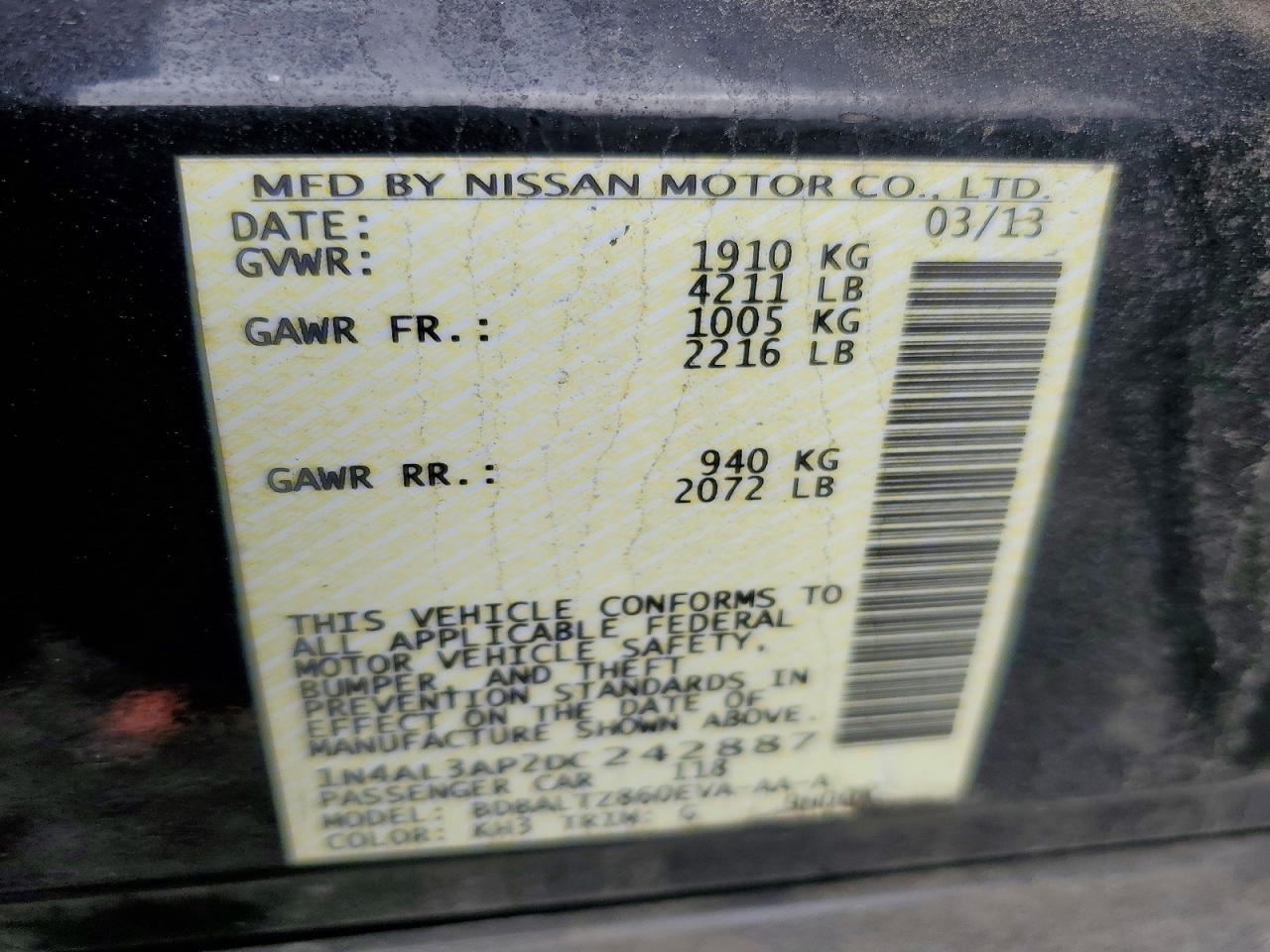 2013 NISSAN ALTIMA