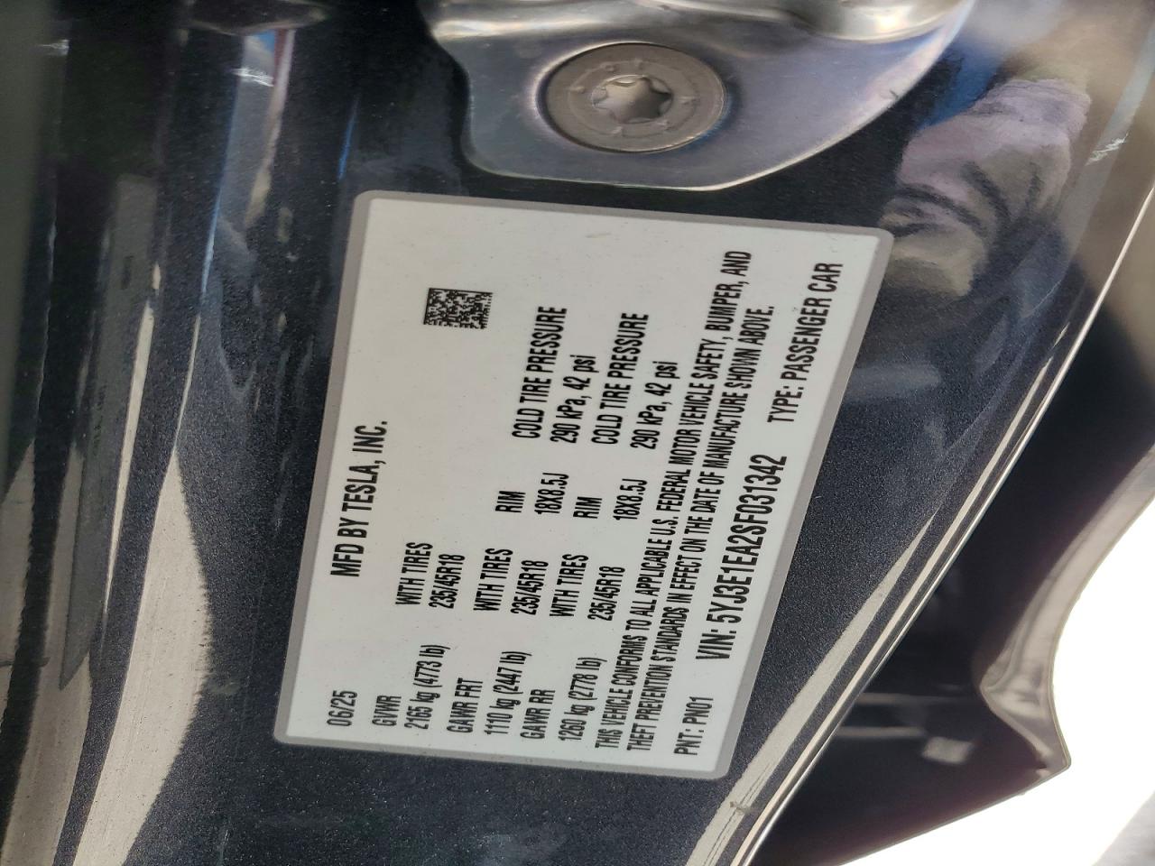 2025 TESLA MODEL 3