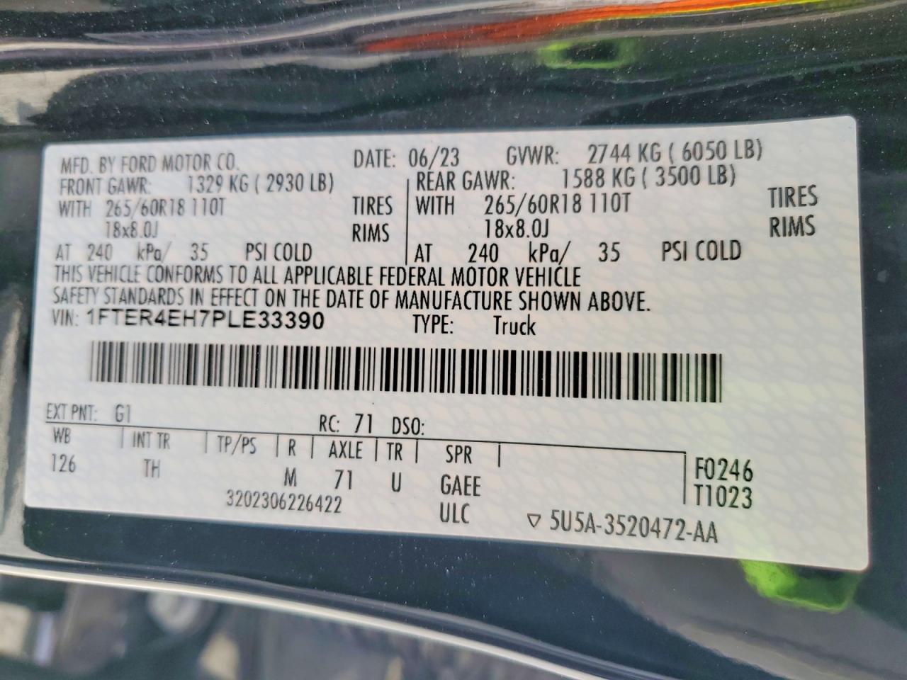 2023 FORD RANGER