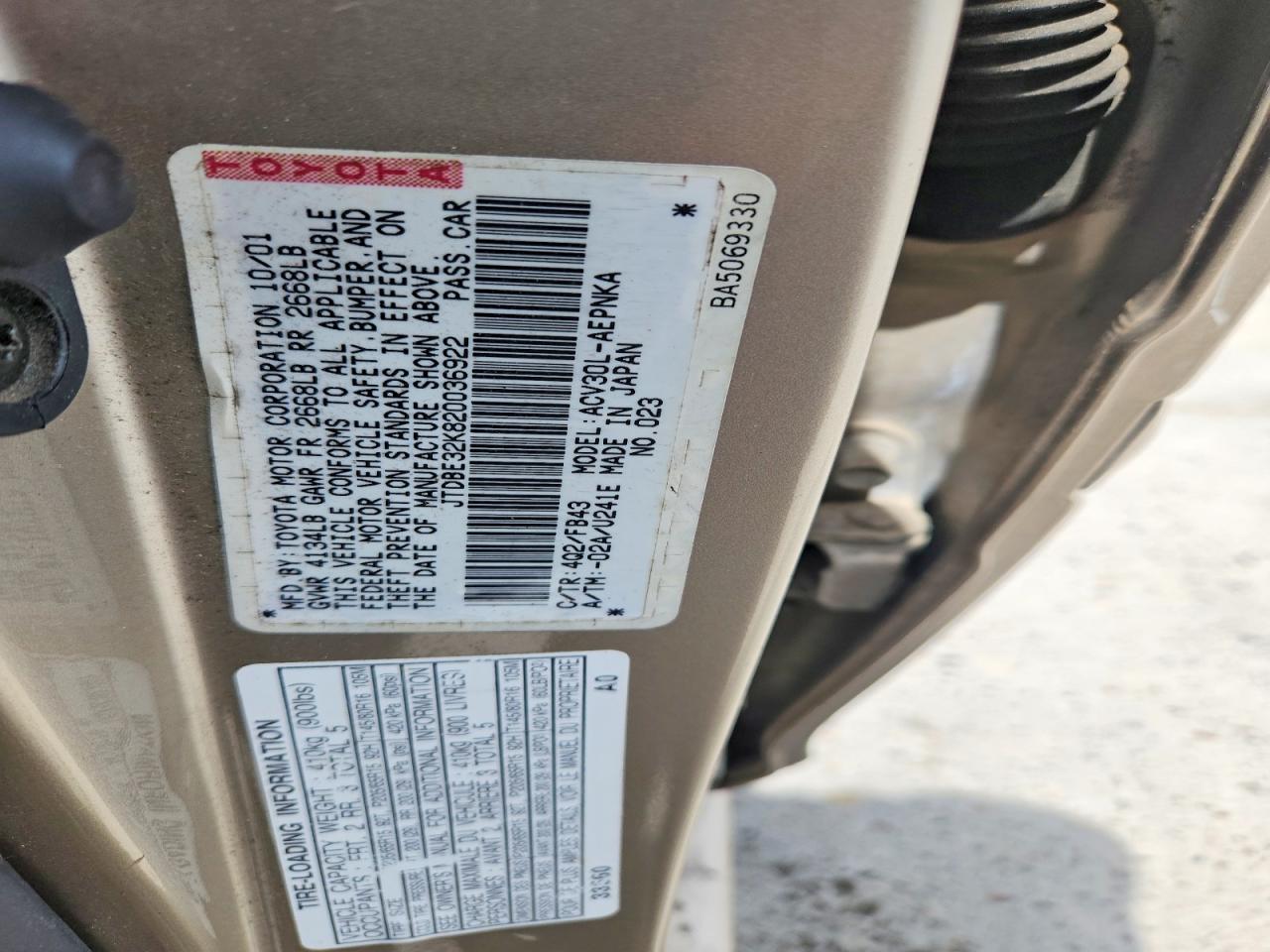 2002 TOYOTA CAMRY