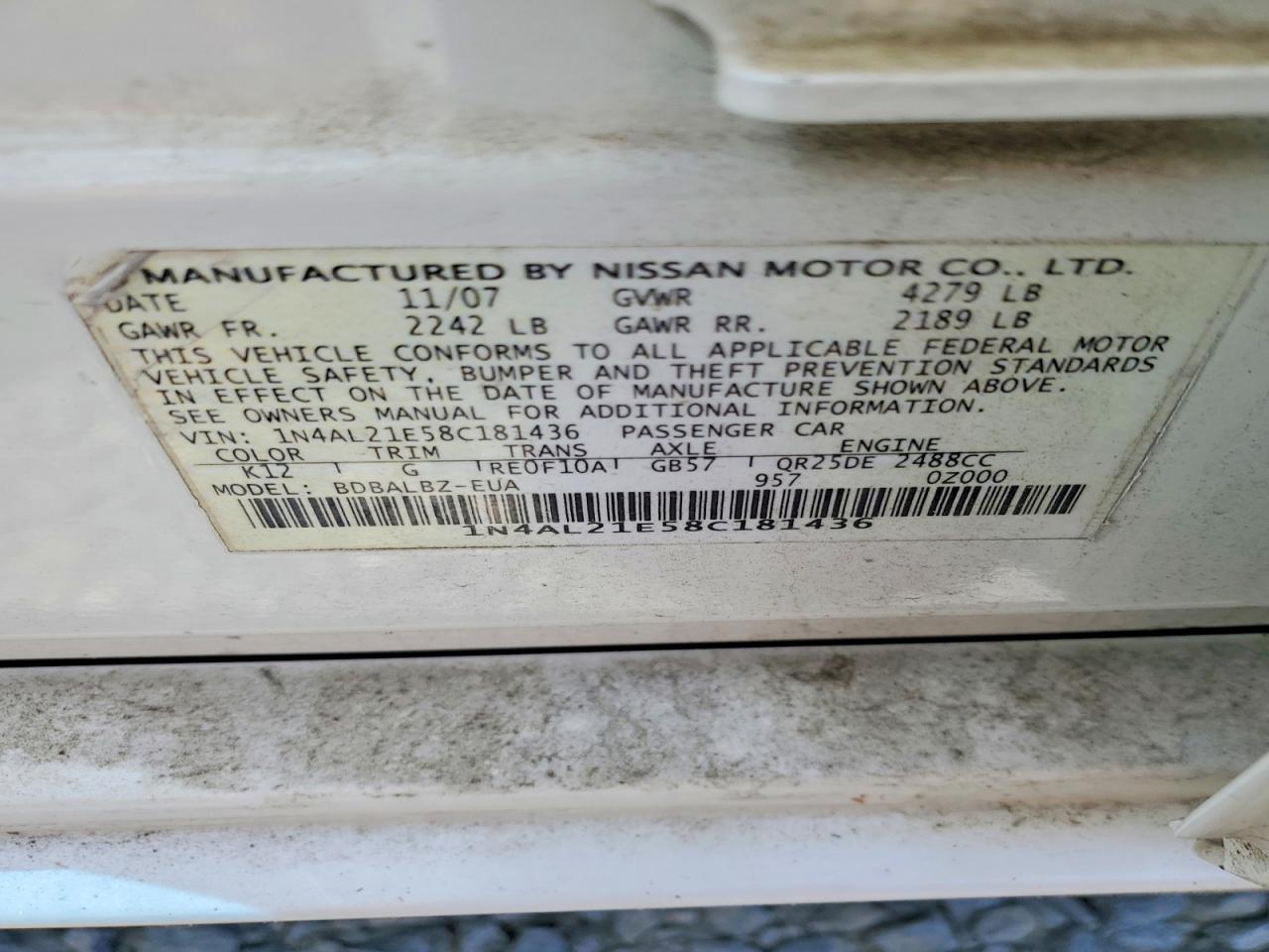 2008 NISSAN ALTIMA
