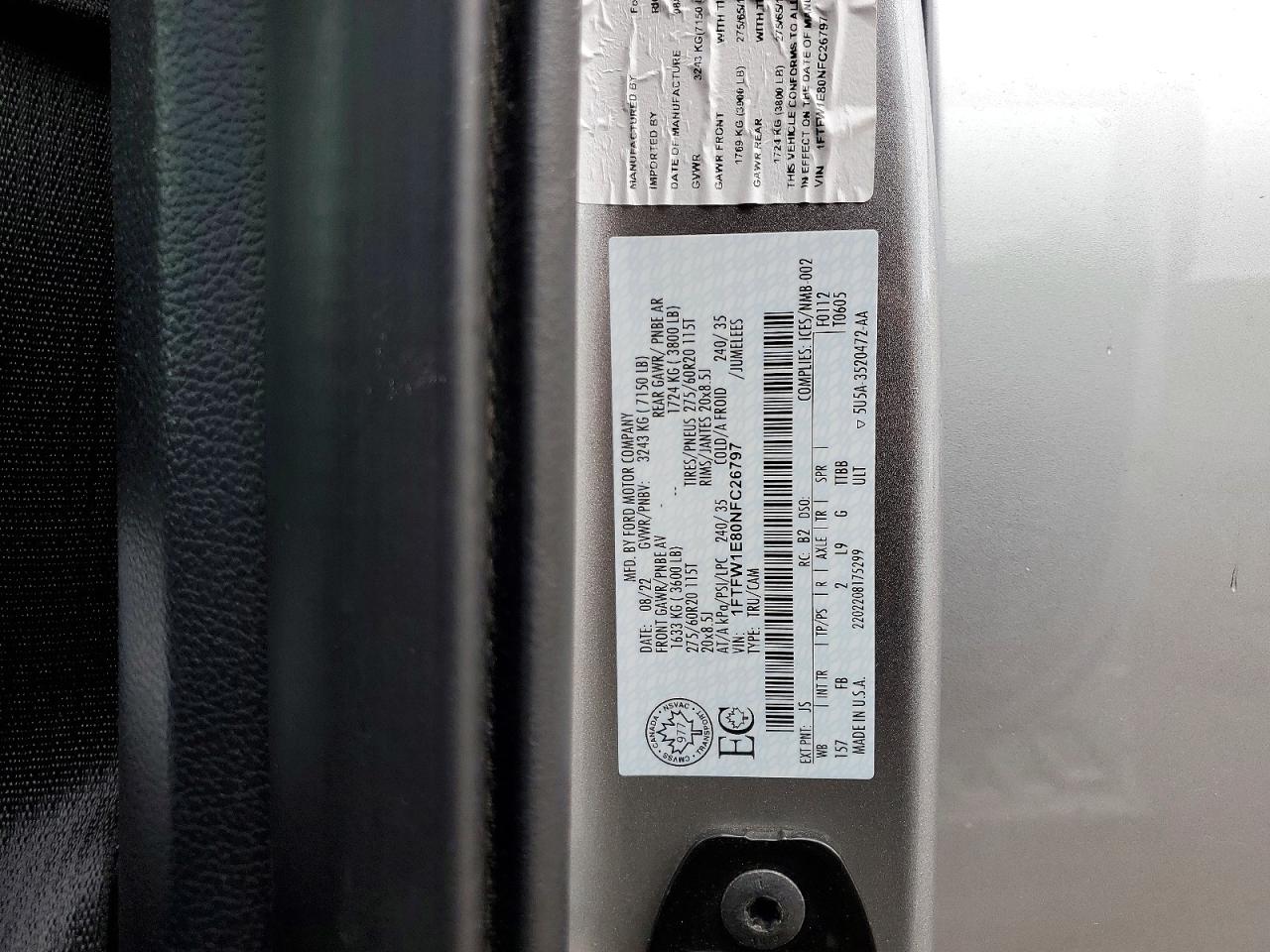 2022 FORD F150