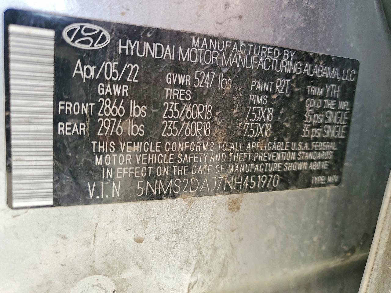 2022 HYUNDAI SANTA FE