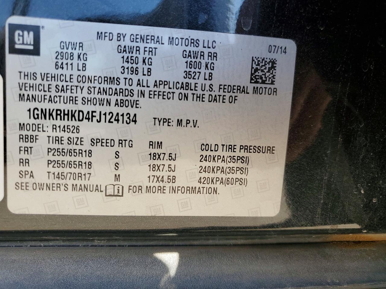 2015 CHEVROLET TRAVERSE L
