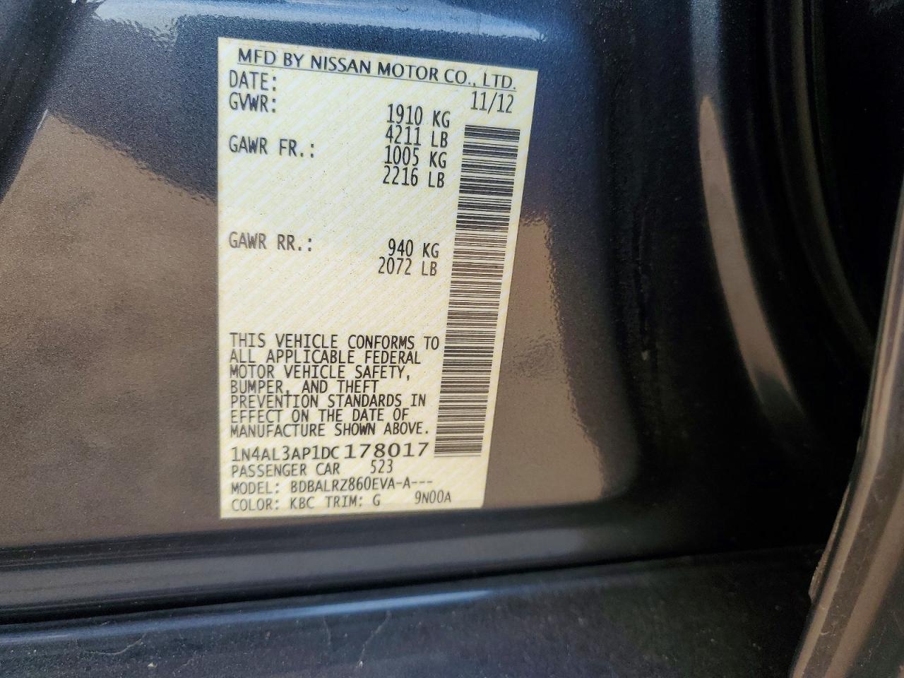 2013 NISSAN ALTIMA